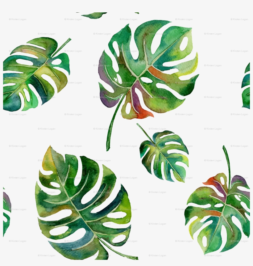 Tropical Leaf Watercolor Png Jpg - Watercolor Palm, transparent png