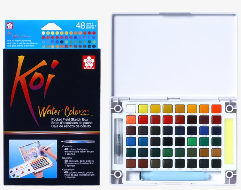 Koi Water Colors Pocket Field Sketch Box - Sakura Koi Watercolor 48, transparent png