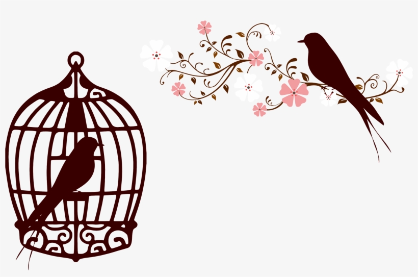 Clipart Floral Birds Silhouette No Background - Flower Silhouette Transparent Background, transparent png