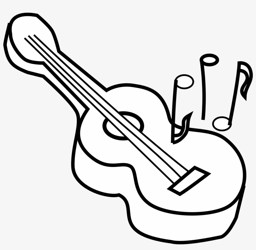 Bg Guitar Black White Line Art Coloring Sheet Colouring - Clip Art Black And White Guitar, transparent png