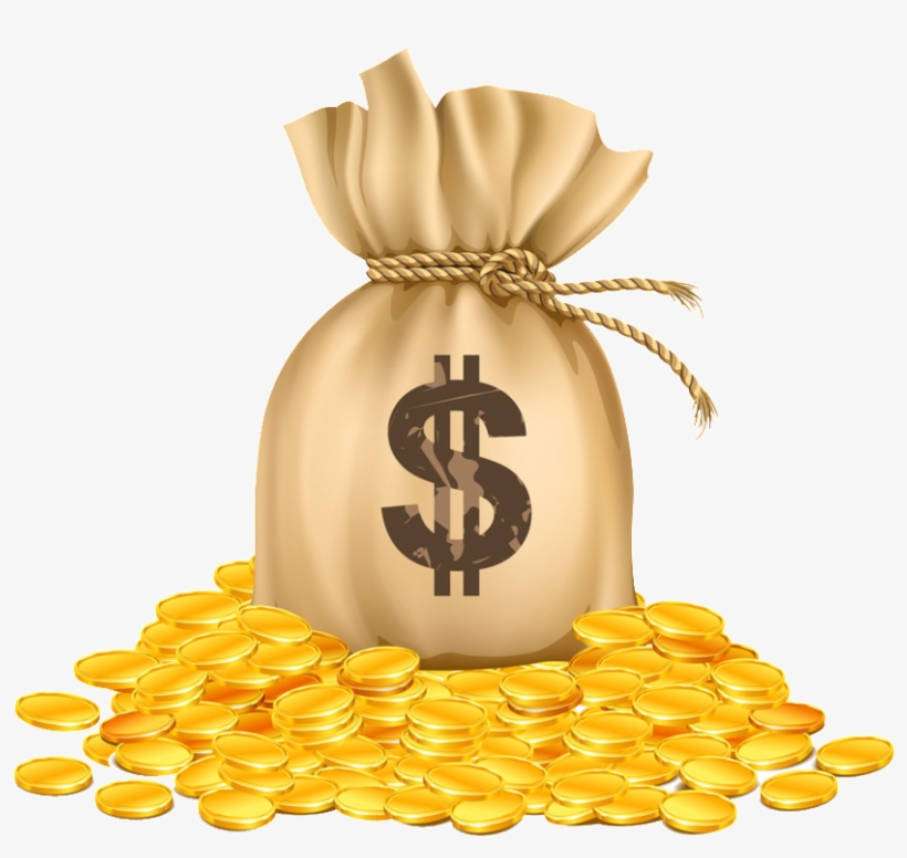Cartoon Creative Purse Transparent Decorative - Sack Of Gold Png, transparent png