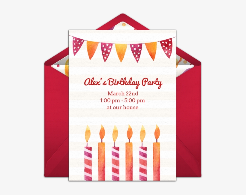 Watercolor Birthday Candles Online Invitation - Birthday, transparent png