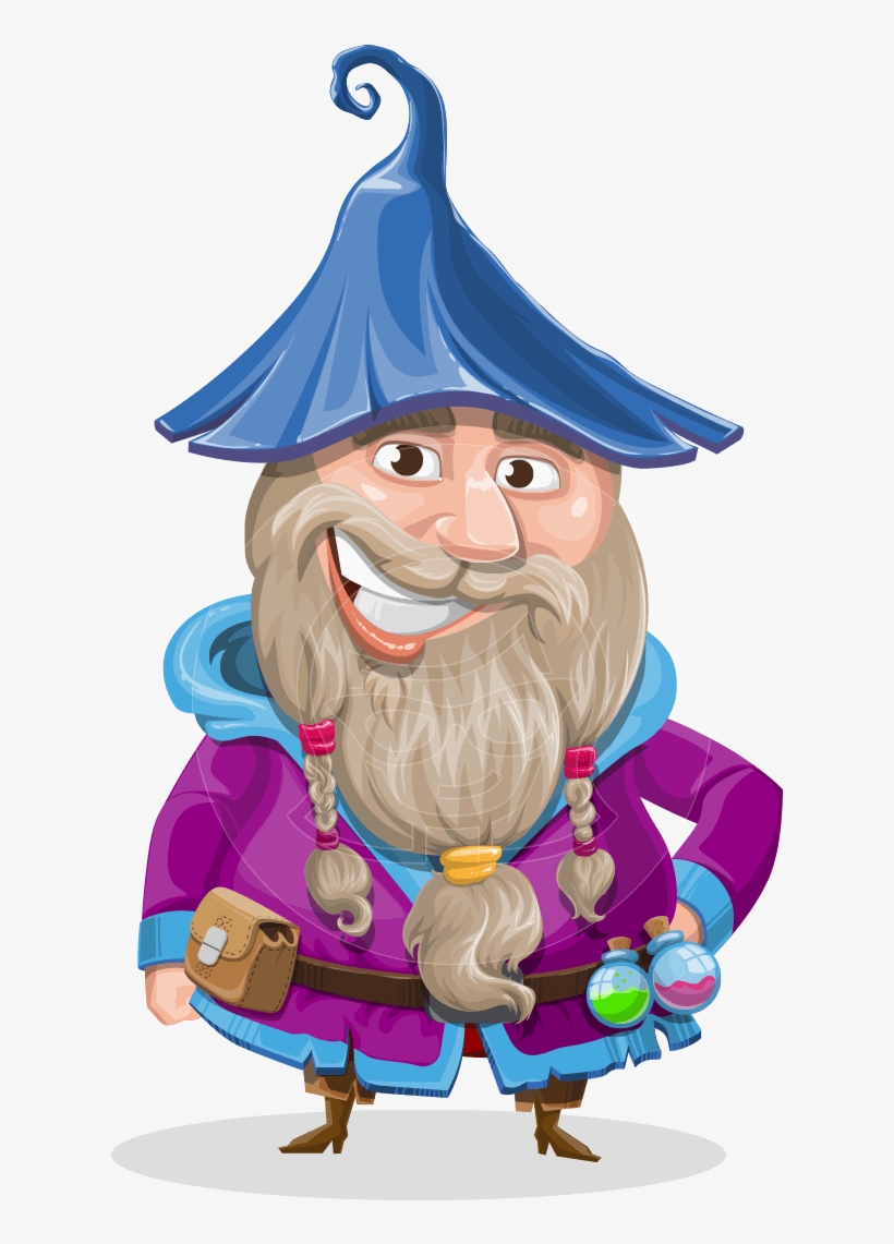 Gnome Drawing Beard - Wizard Cartoon Vector Png, transparent png