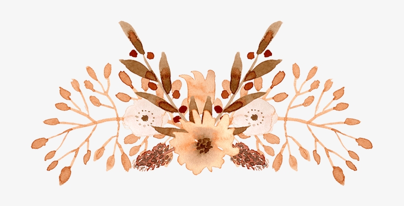 Watercolor Floral Elements Psd Png Font K101 - 清新 水彩 插画 花朵, transparent png