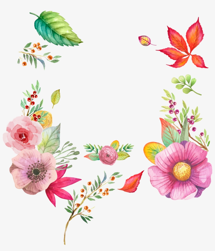 Watercolour Flowers Watercolor Painting - Watercolor Flowers Vector Png, transparent png