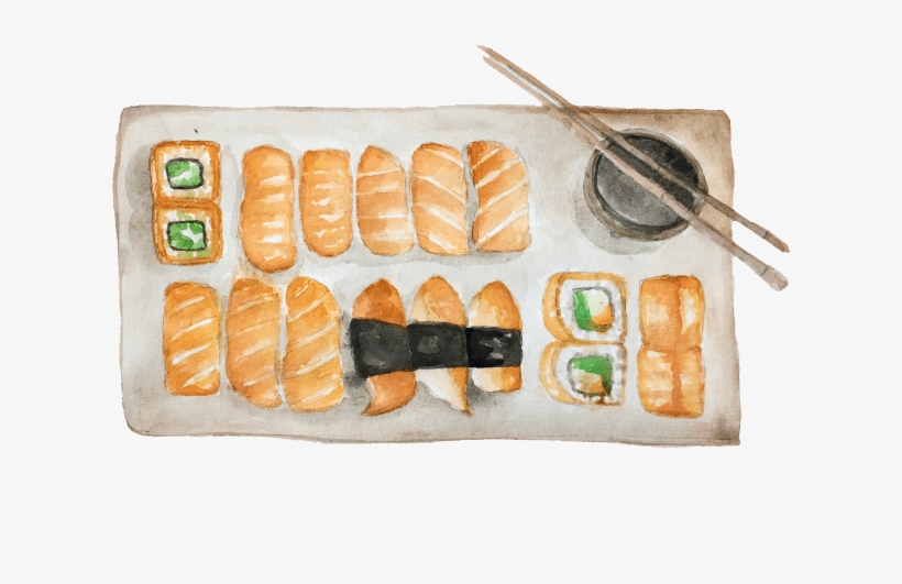 Sushi Png Clipart Image Japanese Cuisine Food Artwork Sushi Drawing