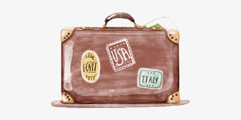 Royalty Free Download Luggage Drawing Watercolor - Watercolor Suitcase Png, transparent png