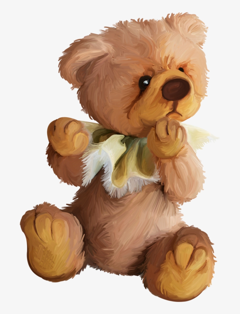 Fabric Paintingteddy Bearspapowood - Tube Png Ours Peluche, transparent png
