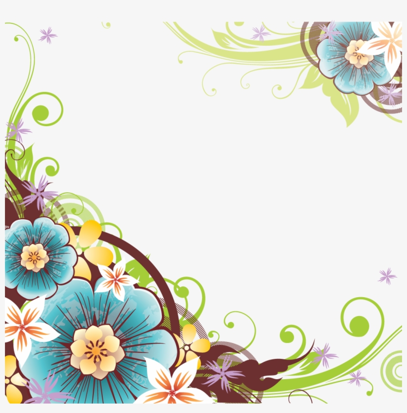 Flower Vector Border Png, transparent png