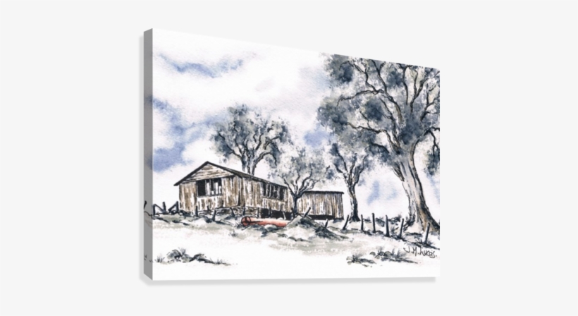 Rustic Bush Shack Canvas Print - Painting, transparent png