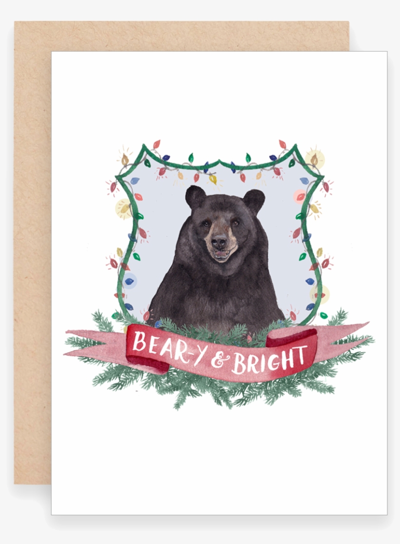 Beary And Bright Greeting Card - Art, transparent png
