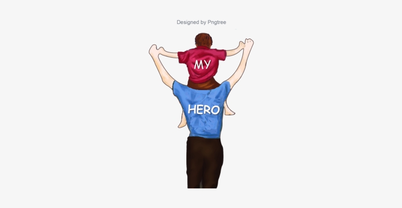 Father's Day Father And His Child, Happy Father's Day, - Png Super Heroe Papa, transparent png
