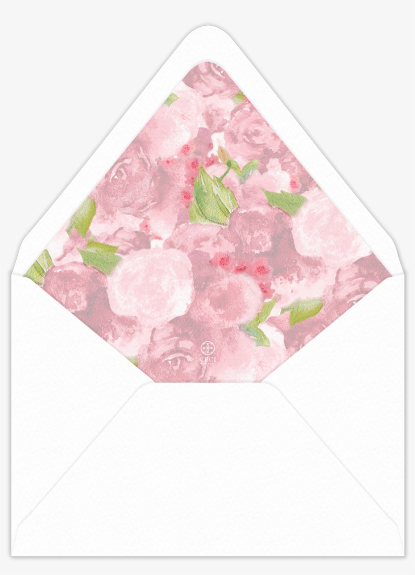 Watercolor Invitation Envelope Liner - Rose, transparent png