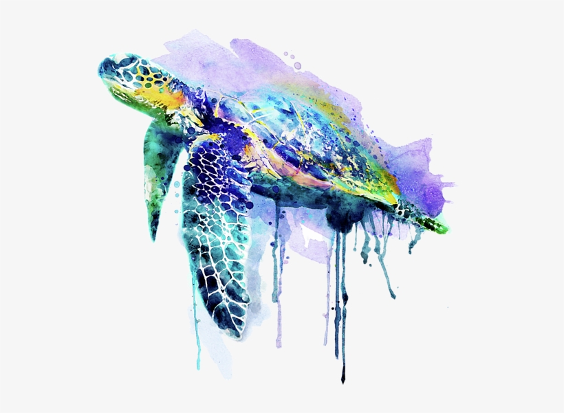 Bleed Area May Not Be Visible - Watercolor Turtle, transparent png