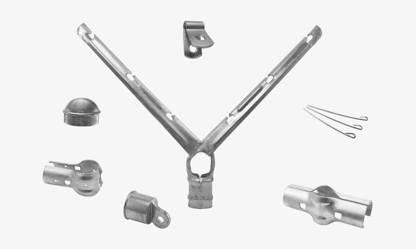 Fence Parts - 2 X 1 5/8 45 Barb Wire Arm 6-strand (fits 1 7/8 Od), transparent png