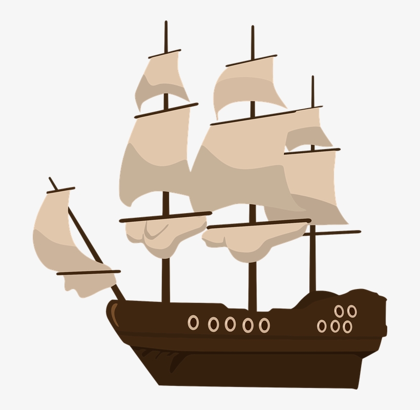 Graphic Free Sailing Ship Flower Free On Dumielauxepices - Pirate Ship Clipart, transparent png