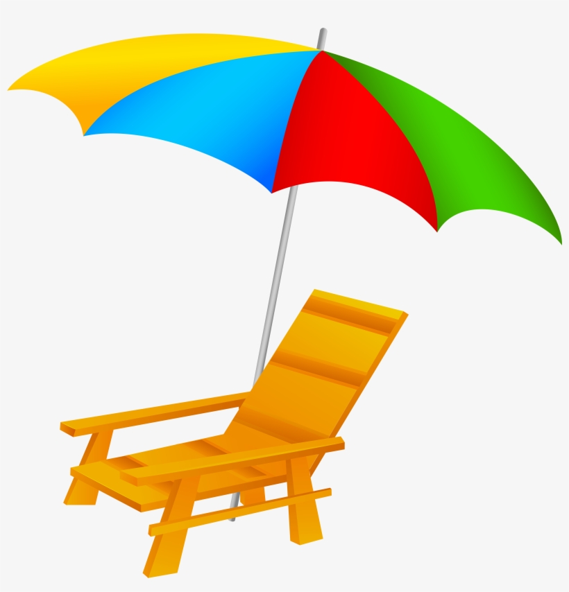 Beach Umbrella And Chair Png Clip Art - Beach Umbrella And Chair Clip Art, transparent png