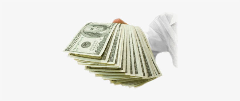 Man Holding Cash - Wads Of Dollar Bills, transparent png