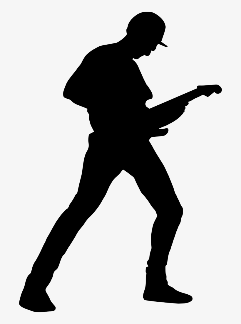 Png File Size - Electric Guitar Player Silhouette, transparent png