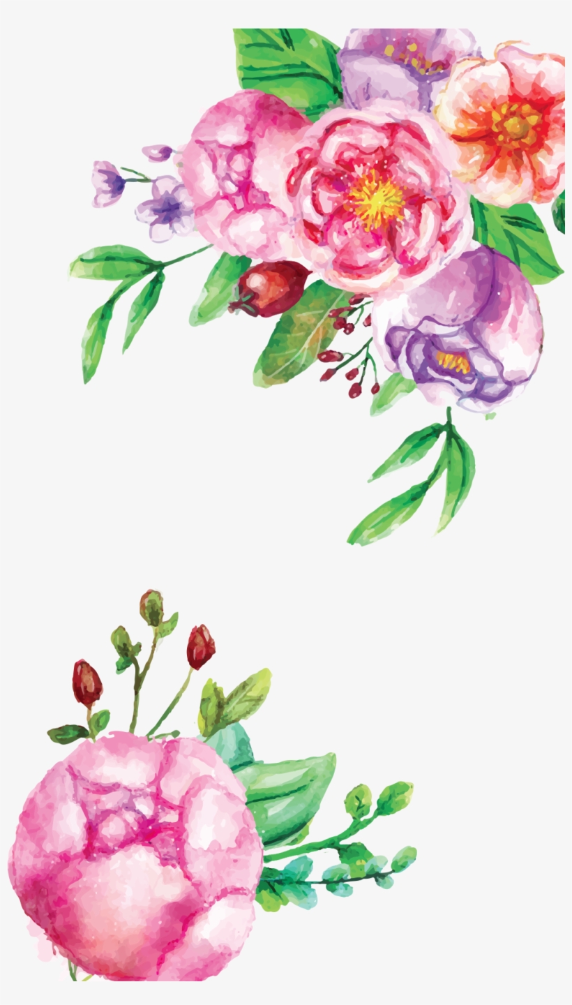 Watercolor Flowers - Pink Floral Watercolor Transparent, transparent png