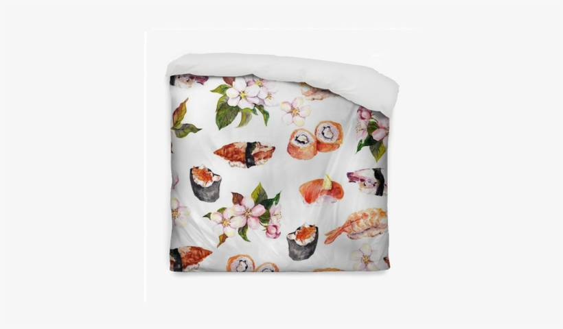 Sushi, Sakura Flowers Seamless Repeat Pattern - Inspiredcases Watercolor Flowers And Butterflies Case, transparent png