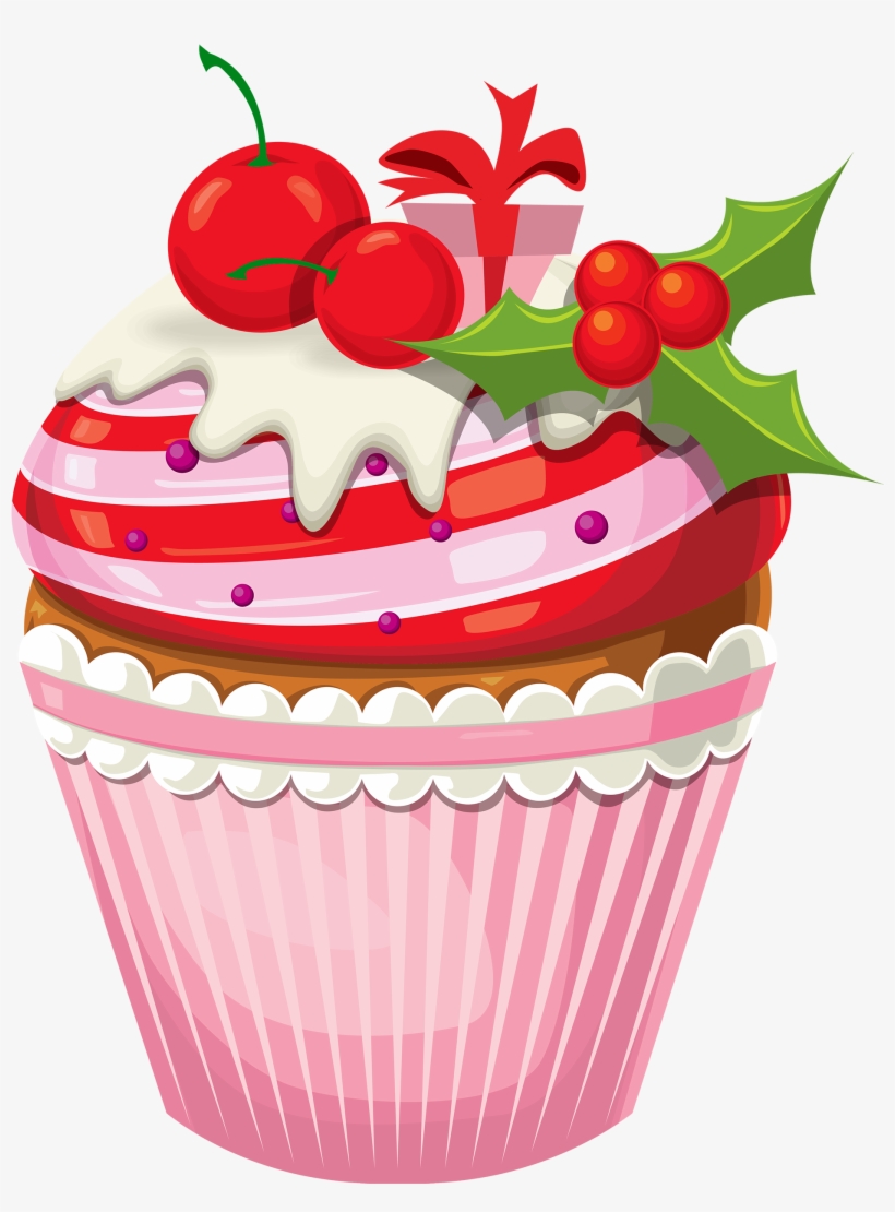Christmas Cake Png Clipart - Cup Cakes Clip Art Png, transparent png