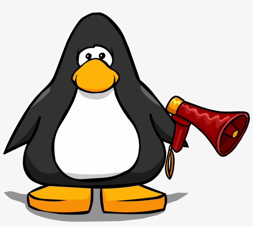 Megaphone Player Card - Penguin With A Horn, transparent png