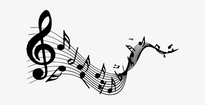 Silhouette, Musical, Note, Clef, Bass - Musical Notes Silhouette Png, transparent png