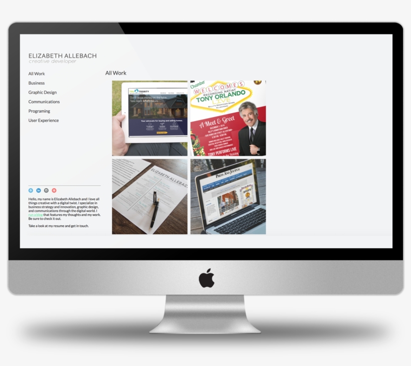 As The Homepage, All The Work Is Arranged Within A - Desktop Computer, transparent png