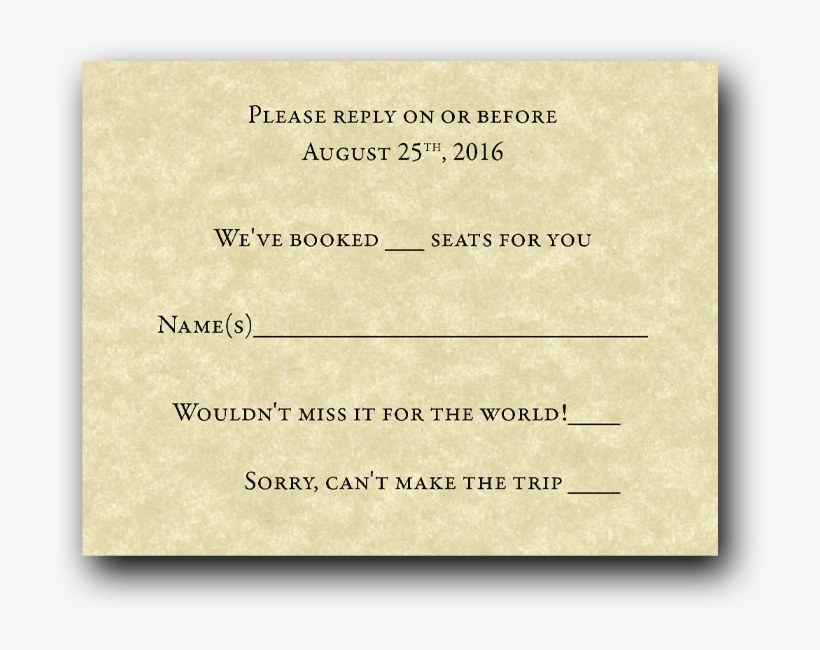 Train Ticket Wedding Invitation Set - Wedding Invitation, transparent png