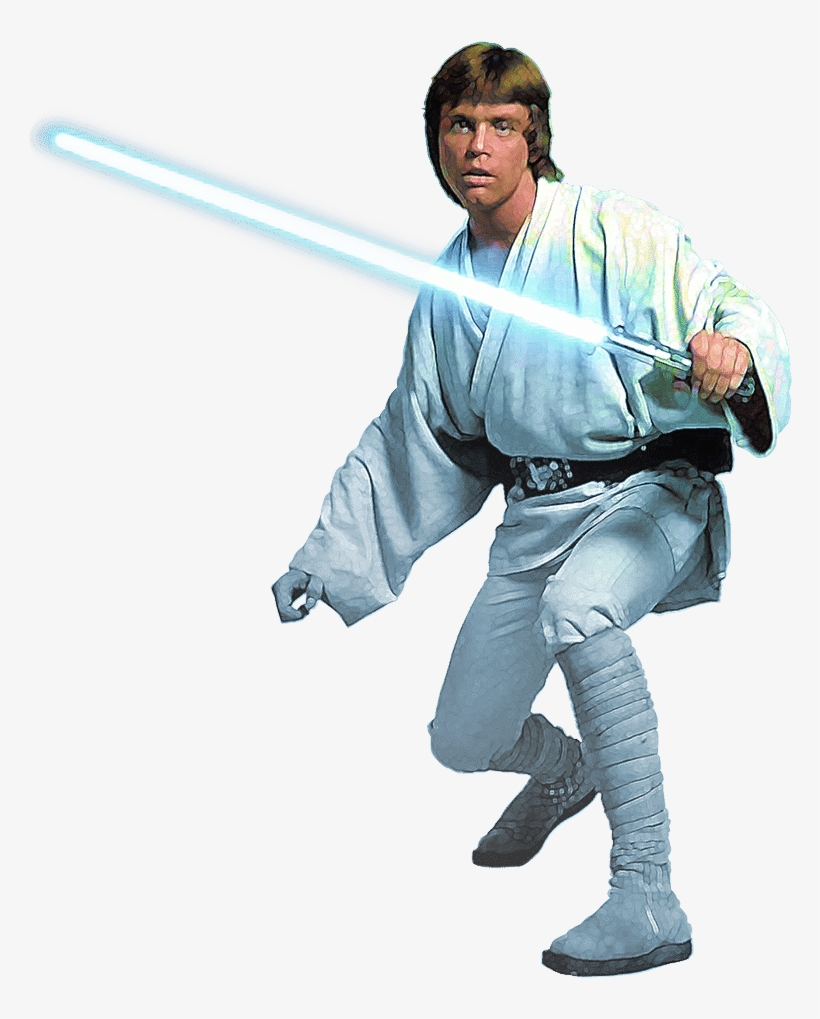 After Dropping His Blue Lightsaber, Along With A Hand - Luke Skywalker With Lightsaber Png, transparent png