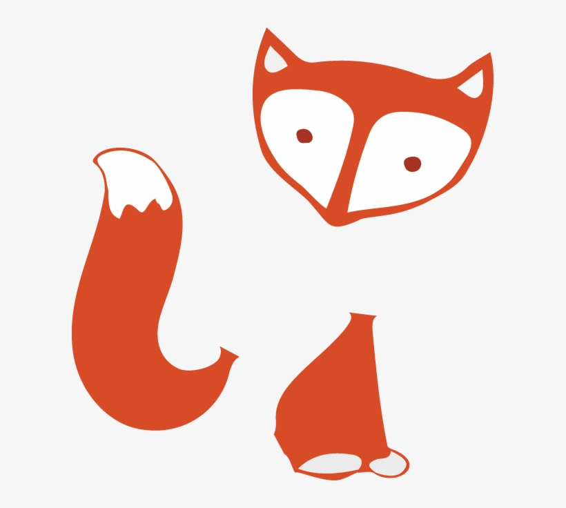 Fox In 3 Pieces - Fox Tail Clipart, transparent png