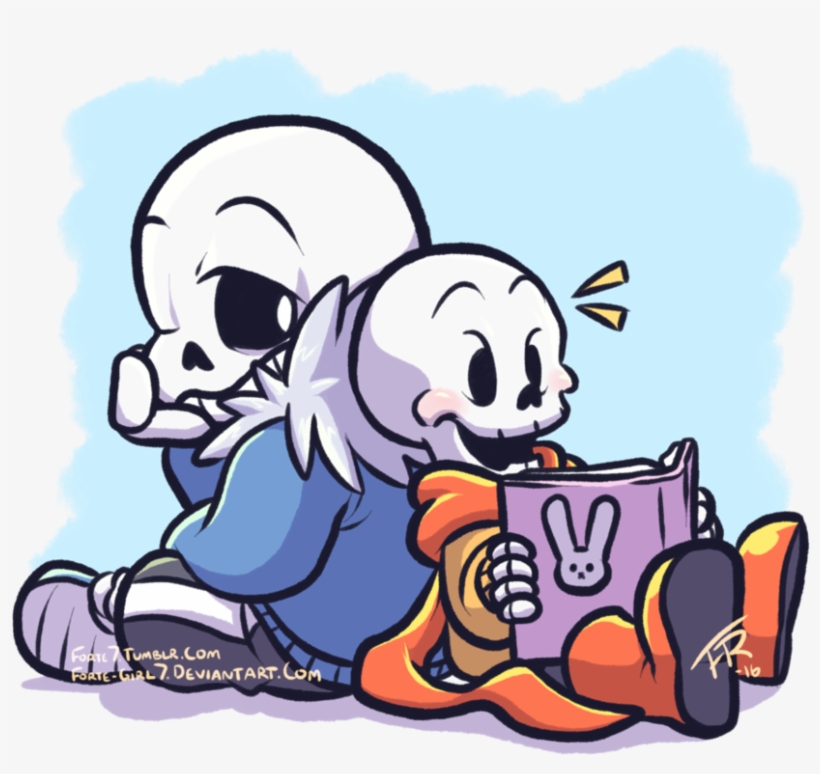 Undertale Librarby Deviantart - Young Sans And Papyrus, transparent png