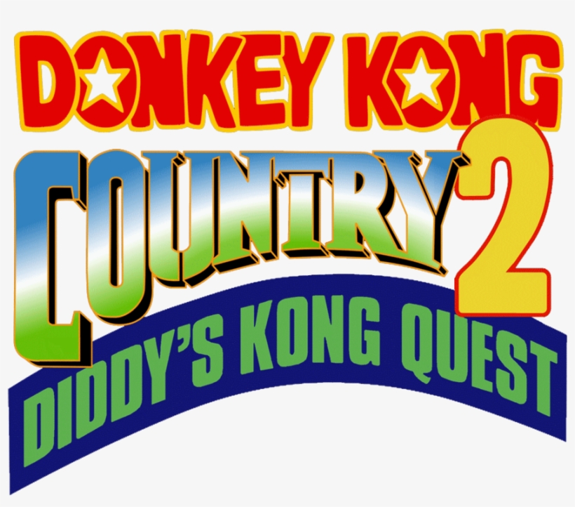 Donkey Kong Country 2 Diddy's Kong Quest Logo Clipart - Donkey Kong Country, transparent png