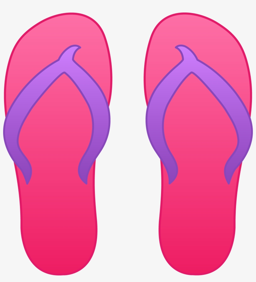 Pink Flip Flops - Flip Flops Clip Art, transparent png