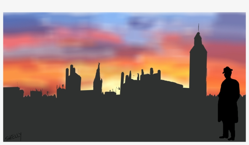 Sunset In The City - Silhouette, transparent png