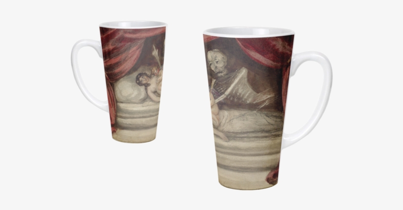 Large Latte Mug Color Changing Nude Woman, Cupid, Skeletal - Mug, transparent png