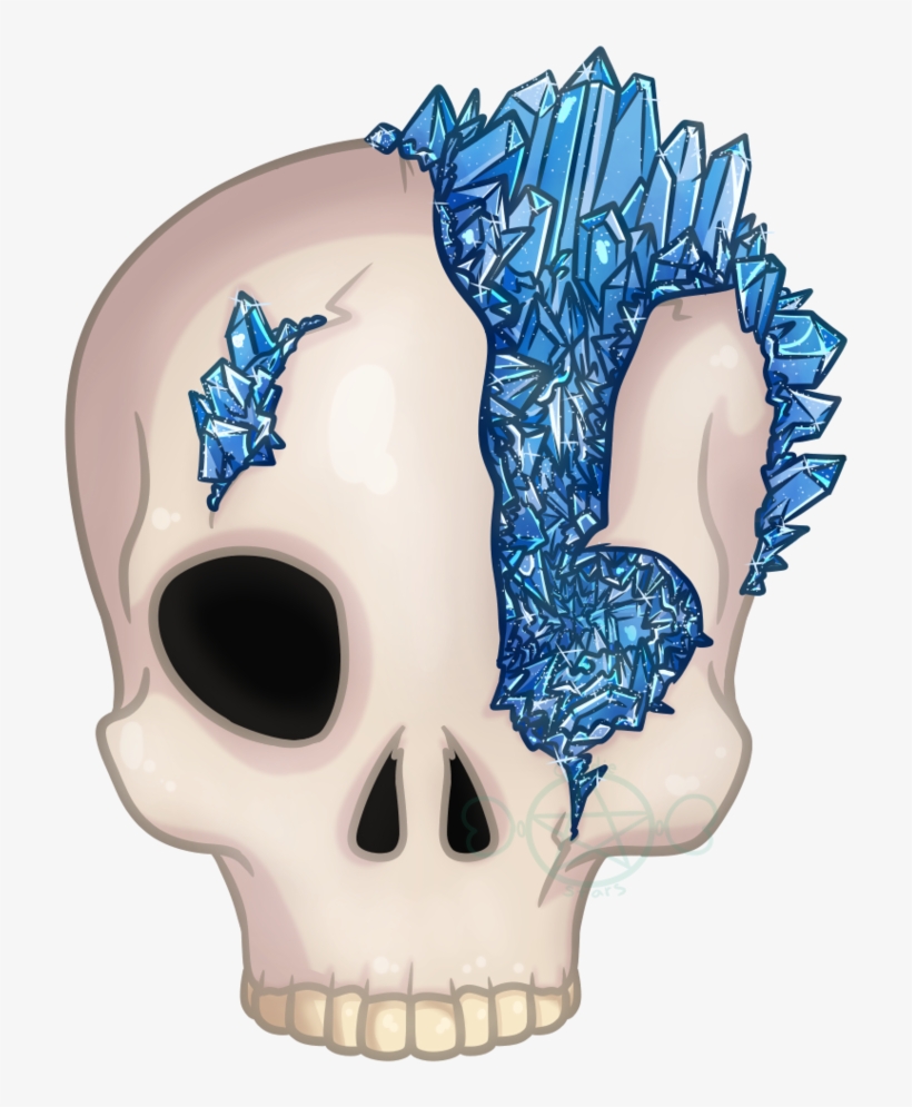 Blue Crystal Skull - Blue, transparent png
