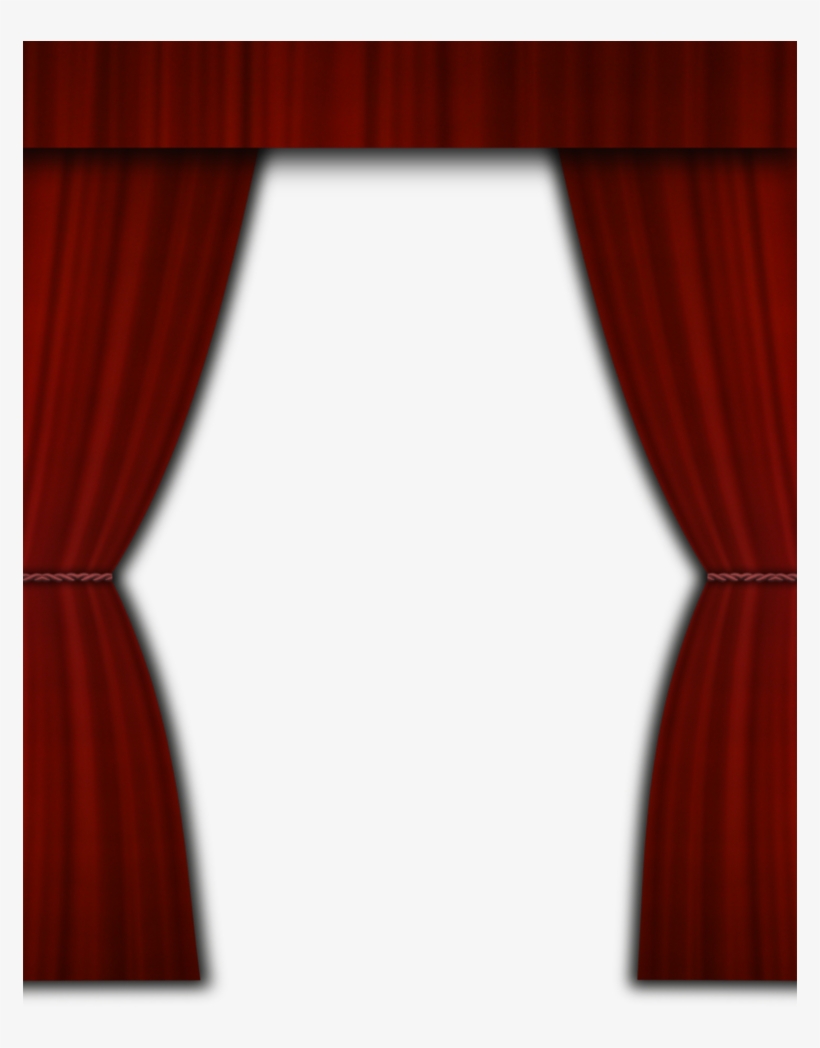Download Curtain Clipart Torn - Red Curtain Frame Png, transparent png