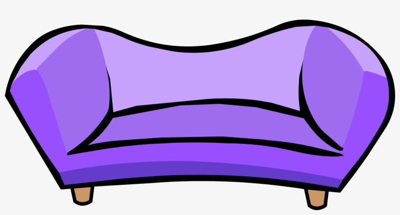 Purple Couch - Png - Club Penguin Couch, transparent png