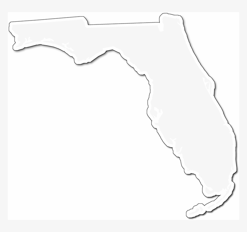 A Map Of Florida With An Outer Shadow Around The Map - Florida Map Black, transparent png