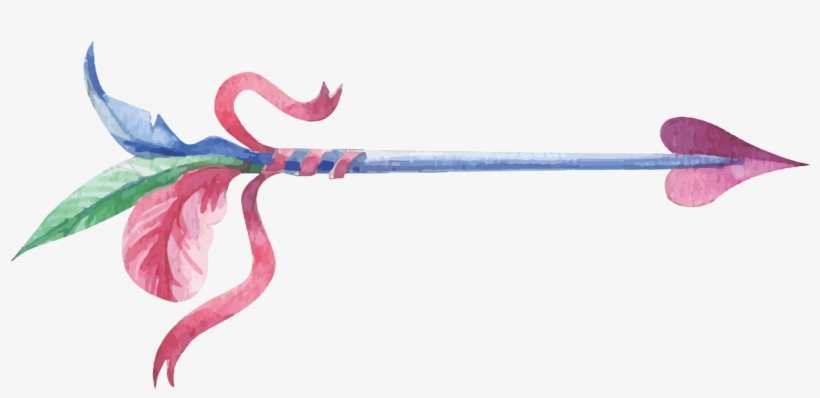 Euclidean Vector Cupid Transprent - Pink Arrows With Feathers, transparent png