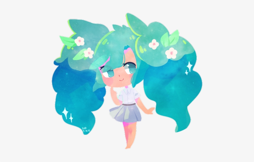 I Saw Cocoa-buns Pic Of Miku With Realyy Floofy Hair - Cartoon, transparent png