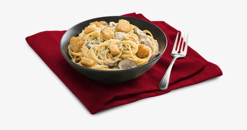 Creamy Mushroom Pasta With Croutons - Mushroom Pasta Png, transparent png