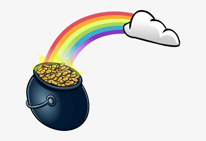 Rainbow With Pot O' Gold Sprite 008 - Clip Art, transparent png