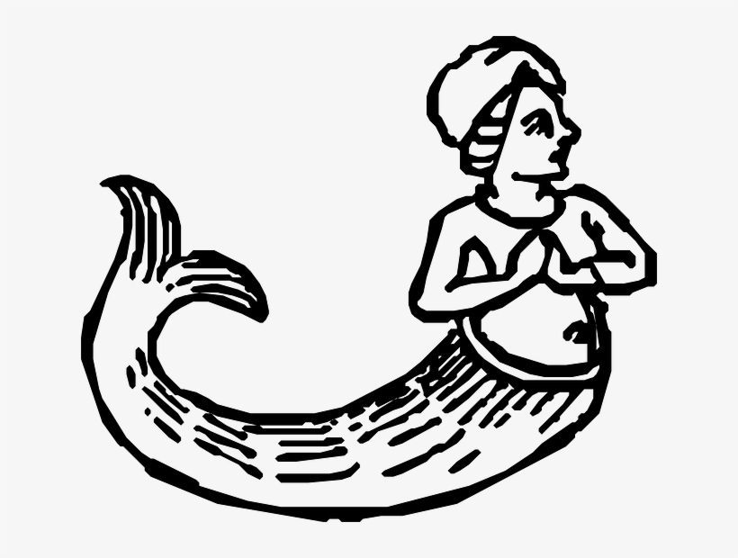 Clipart Info - Mermaid Black And White Vectors, transparent png