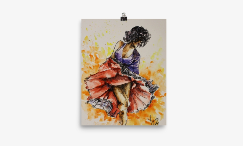 Hot Salsa Dancer Print - Fashion Illustration, transparent png