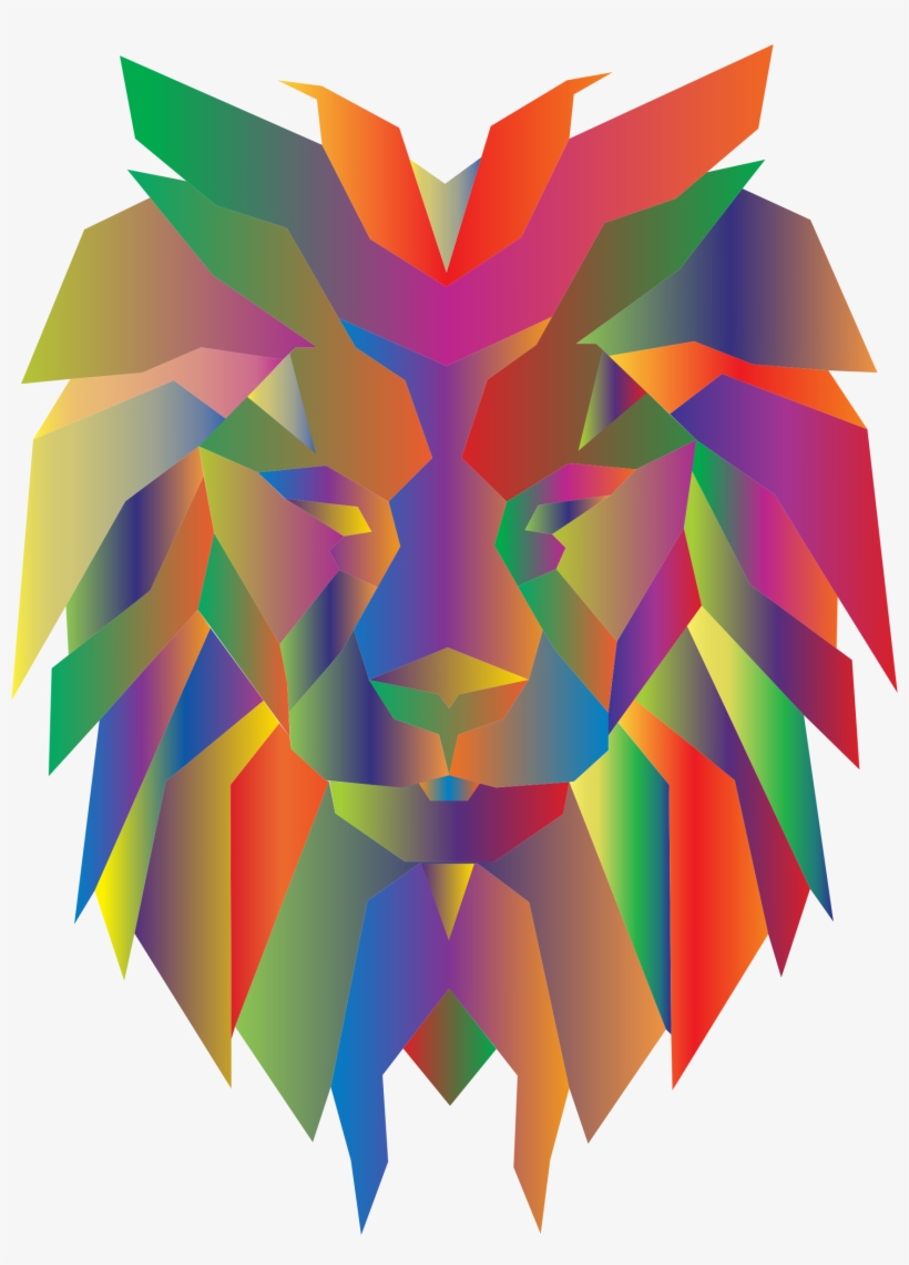 Rainbow Clipart Lion - Lion Faces Graphic Design, transparent png