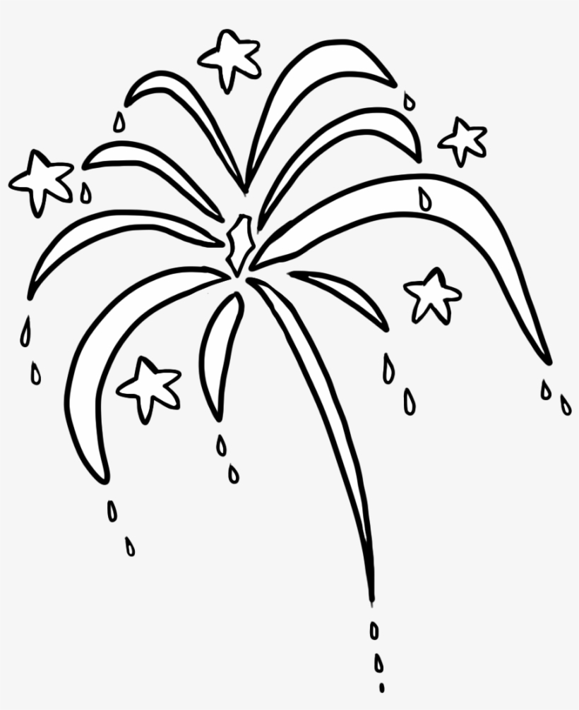 Fireworks Clipart Black And White Transparent