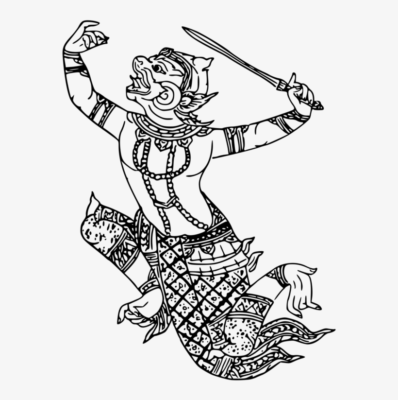 Hanuman Drawing Art - Hanuman Png Clip Art, transparent png